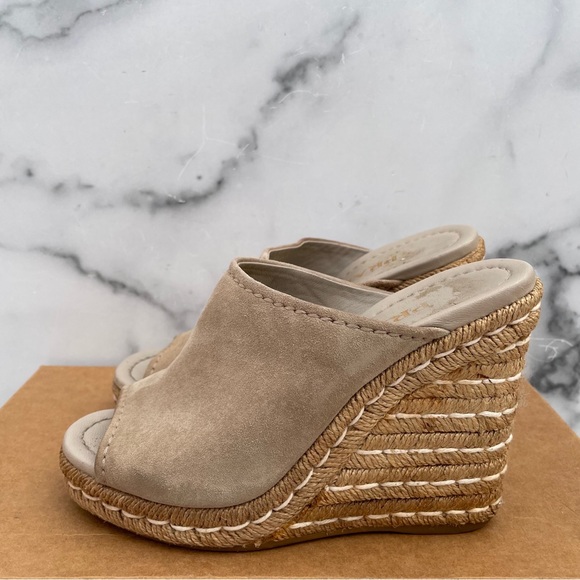 Prada suede wedge espadrille mule sandal size IT 36 US 6 - Picture 5 of 15